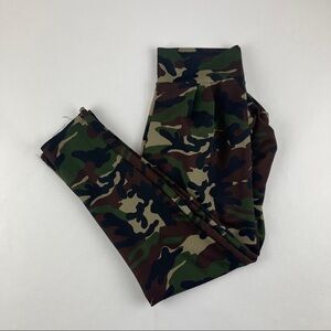 DGNY Leggings Womens Large Green Camo Pleated Pockets
